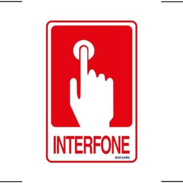 Imagem de Acesso Placa De Sinalização Interfone 15x10cm Vermelha Ekomunike - S-235/4