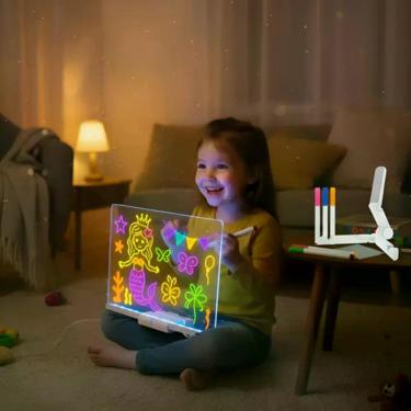 Imagem de Kit 2 Lousas Mágicas LED 30 x 20 cm com Canetas e Suportes - Bellavie