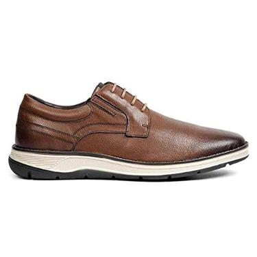 Imagem de Sapato Masculino Casual Fluence Couro Marrom Havana Ferracini 5540-559J