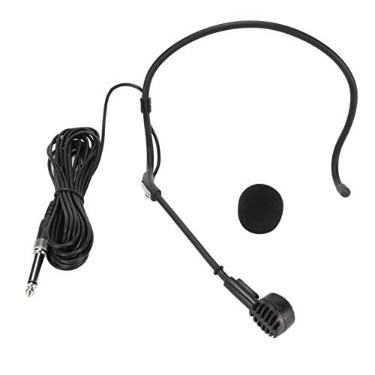 Imagem de Microfone com gancho de ouvido com fio de 6,35 mm, microfone dinâmico de comprimento, amplificador de voz amplificador de alto-falante microfone para alto-falantes de karaokê