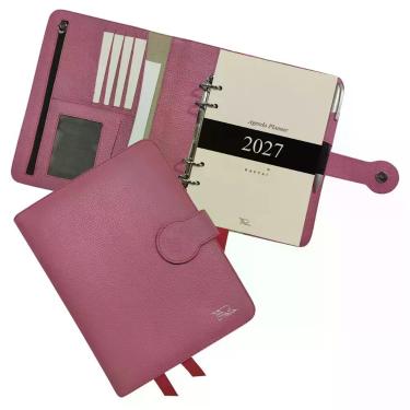 Imagem de Agenda Planner Couro 2027 126-R Personalizada Raffai Couros, Rosa Pink