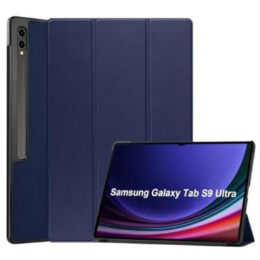 Imagem de Kepuch Custer Capas para Samsung Galaxy Tab S10 Ultra 14.6" X920 X926B / S9 Ultra X910 X916B X918U / S8 Ultra X900 X906,Couro-PU Bolsas Estojos - Azul