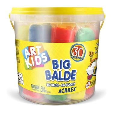 Imagem de Massa de Modelar Big Balde com 30 Massinhas 1,5Kg - Acrilex