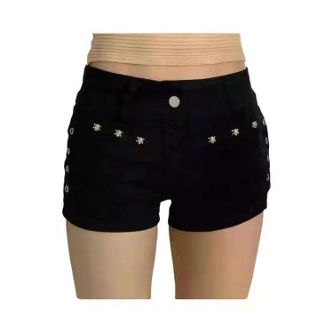 Imagem de Shorts Femininos Skinny Com Cadarço Estilo Streetwear Retrô Moda Casua