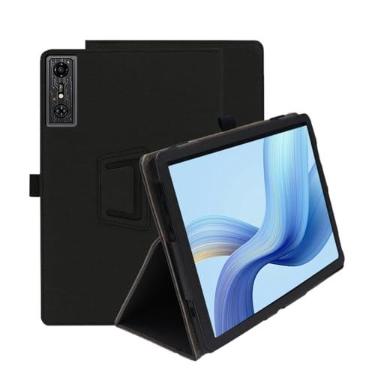 Imagem de INSOLKIDON Compatível com ZTE nubia RedMagic Gaming Pad Pro 10,9 polegadas, capa de couro PU ultrafina de cobertura total com suporte dobrável, capa protetora para tablet (preto)