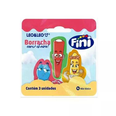 Imagem de Mini Borracha com Cheiro Leonora Fini 3 Unidades para Uso Diário em Estojo Ou Bolsa Colorida