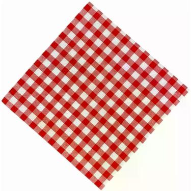 Imagem de Guardanapo de Papel Xadrez Festa Junina 33cm X 33cm Pacote com 20 Unidades Vermelho e Branco VM