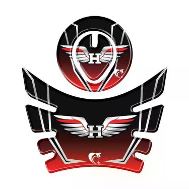 Imagem de Adesivo Protetor Tanque Bocal Moto Bros Até 2015 Vermelho Cor Preto