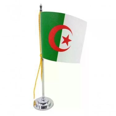 Imagem de Mini Bandeira De Mesa Argélia 15 Cm Poliéster
