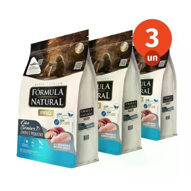 Imagem de Kit 3 Ração Fórmula Natural Pro Cães Sênior Porte Mini e Pequeno 2,5kg