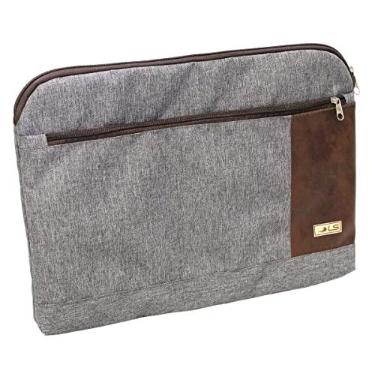 Imagem de Case LS Bolsas para Notebook 15.6" Cinza Mescla e Marrom 2 divisões - CN5545