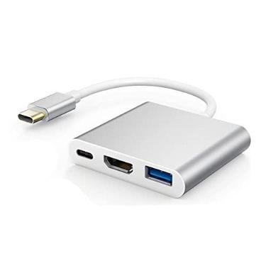 Imagem de Adaptador Conversor USB Tipo C Para HDMI 4k Usb 3.0 Hub Multiporta Portátil Profissional Com Suporte Compatível Windows Original PREMIUM ONYK