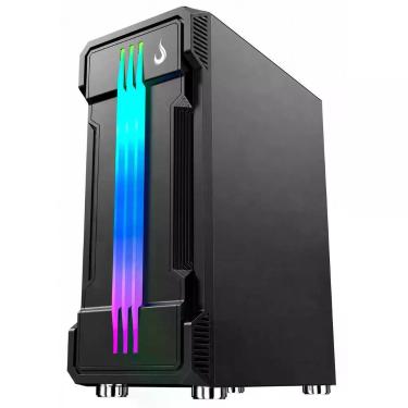 Imagem de Gabinete Gamer Zeus Glass 01 Black Mid Tower ATX m ATX ITX LED Customizavel Preto Rise Mode