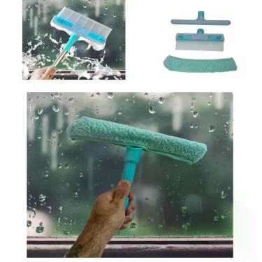 Imagem de Rodo Mop Limpa Vidros Kit Limpador Janelas Portas Profissional Com Acessorios Sacada Articulado Micro Fibra