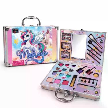 Imagem de Super Maleta Maquiagem Infantil Muda Cor Unicórnio Completa - Envio Na