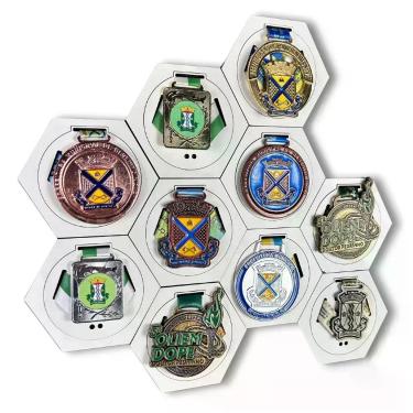 Imagem de Porta Medalhas Hexagonal Colméia Kit 20 - 10 - 5 - 3 Unidades Várias C