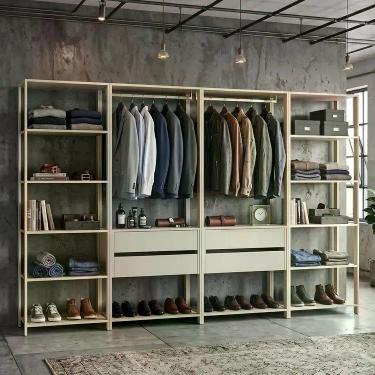 Imagem de Guarda-Roupa Closet Modulado Siena 264cm 4 Gavetas 2 Cabideiros e 12 P