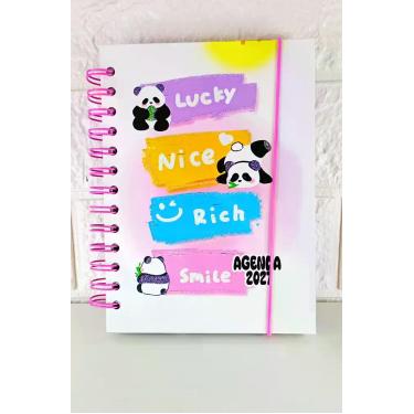 Imagem de Kit Agenda 2027 Capa Dura Várias Estampas Panda Flamingo Coruja Com El