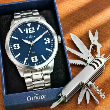 Imagem de Relógio Masculino Condor Prata Garantia Prova Dagua Original