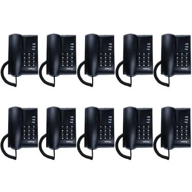 Imagem de Kit 10 Telefones Com Fio Mesa Ou Parede Pleno Pt Intelbras