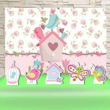 Imagem de Kit Decoração Festa de Aniversário Infantil Painel + Displays Jardim Encantado