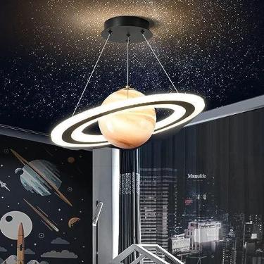 Imagem de Luz Pendente Moderna De Astronauta, Regulável Lustre Pendente Planetário De Quarto De Crianças Led Criativo, Iluminação De Teto De Berçário, Sala De Crianças Led Lam (3 Cores Reguláveis)