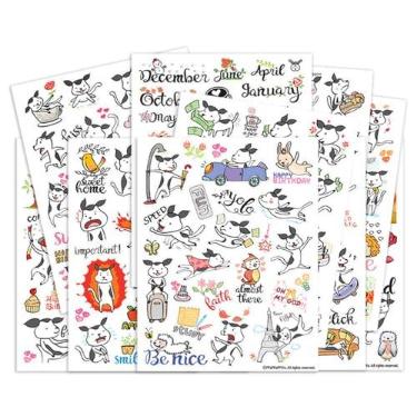 Imagem de Adesivo planejador Happy Dog - 10 folhas tamanho 4 x 5,5 polegadas
