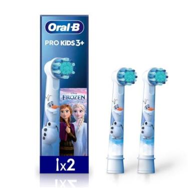 Imagem de Refil para Escova de Dente Elétrica Oral-B Disney Frozen, 2 Unidades | Infantil, 3 Anos ou Mais, Azul