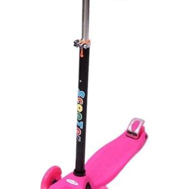 Imagem de Patinete Infantil 4 Rodas c/Leds Scooter Infantil Dobrável e Resistente para Crianças até 60kg (Rosa)