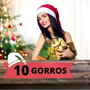 Imagem de Gorro De Papai Noel Mamãe Touca Tradicional  PACOTE 10 UNIDADES - WINC