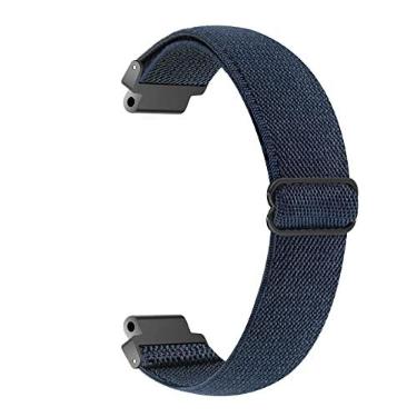 Imagem de WONFAITH Pulseira de relógio elástica ajustável compatível com Garmin Forerunner 235, pulseira de substituição esportiva de nylon respirável para Forerunner 220/230/620/630/735XT/235Lite para mulheres e homens, azul marinho