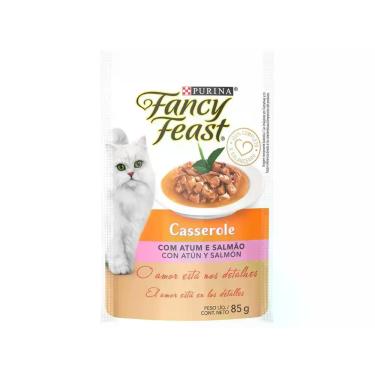 Imagem de Ração Úmida para Gato Adulto Sachê Fancy Feast - Casserole Atum e Salm