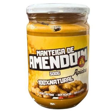 Imagem de Manteiga De Amendoim Integral Apidae 500g Vidro Natural