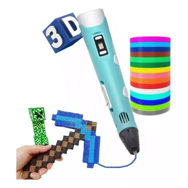 Imagem de Caneta 3D Led Com Filamento Impressora Brinquedo Infantil - Caneta 3D,