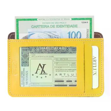 Imagem de Porta Documento De Carro Carteira Couro Legítimo Cnh Rg Slim - Artlux,