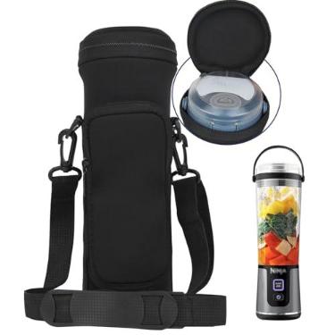 Imagem de NUENSS-ROR Capa De Transporte Para Liquidificador Portátil Ninja Bc151 Blast Com Tampa, Alça Viagem Ajustável Isolamento E Bolso (Preto)