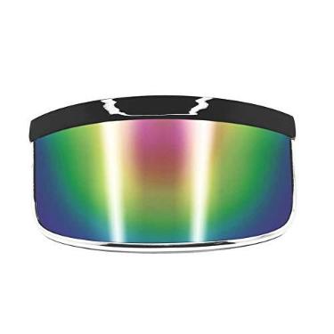 Imagem de GloFX Diffraction Glasses Visor - Rainbow Mirror Effect - Oversized Futuristic Shield Sunglasses - Perfect for Raves, Music Festivals, Performance Art, Fashion