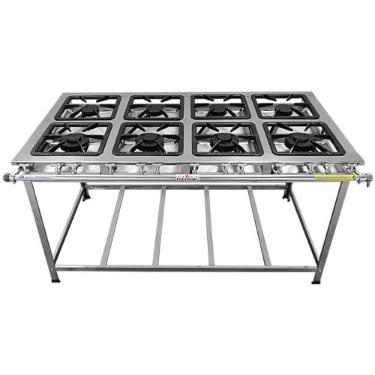 Imagem de FOGÃO SERV INOX - BAIXA PRESSÃO 8 BOCAS (4 SIMPLES/4 DUPLAS)