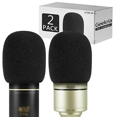 Imagem de Geekria Para criadores de espuma pára-brisas compatível com MXL 770x, MXL 990, MXL 990s, MXL 990xl Capa de espuma antipop para microfone, capa de vento de microfone, filtro de espuma de esponja