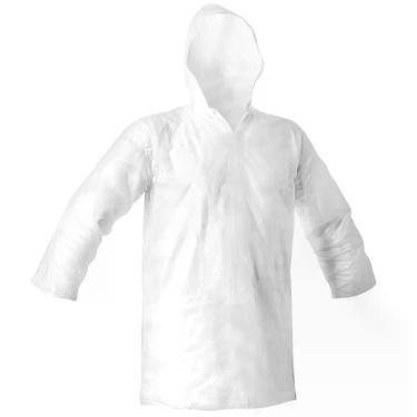 Imagem de Capa de Chuva Descartável Transparente Modelo 55 com Capuz e Mangas 80cm X 120cm Riplas