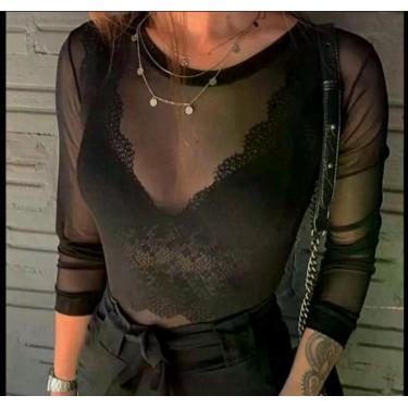 Imagem de Body Tule Doce Apimentada Preto M, M