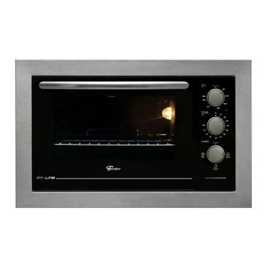 Imagem de Forno Elétrico de Embutir Fischer Fit Line 48L 1750W com Grill Timer Mecânico Luz Interna Inox 110V