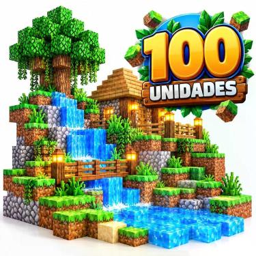 Imagem de Blocos Magnéticos Minecraft  100 Peças De Construção Kids - Genérica
