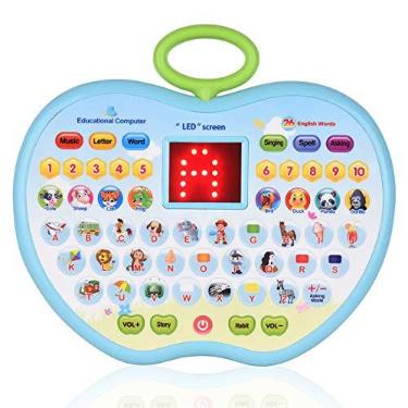 Imagem de Brinquedo Educativo,ERYUE Brinquedo educacional precoce para aprendizagem de crianças,tablet,computador,brinquedo com tela de led,8 modos de aprendizagem,presente para crianças de 3 a 6 anos