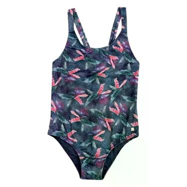 Imagem de Maiô Infantil Tropical Alças Cruzadas She Beachwear, 2, Azul