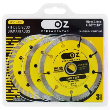 Imagem de Kit Disco Diamantado Oz Modelo Ddo400 3 Pçs