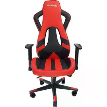 Imagem de Cadeira Gamer Mymax MX11, Até 150 Kg, Giratória, Preto E Vermelho