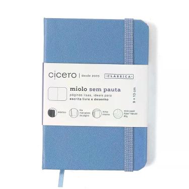 Imagem de Caderneta Cícero Clássica Sem Pauta 9x13 Azul Celeste