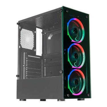 Imagem de Gabinete Gamer K-Mex 10W5 - Vidro Temperado - 3 Coolers Inclusos - ATX - Preto - CG10W5RH001CB0X