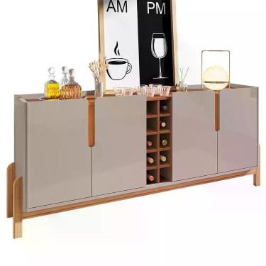Imagem de Buffet Aparador Lizz 190cm 4 Portas Com Adega Off White-cedro - Casa D Off White-cedro
